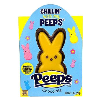 Chillin' with My Peeps Milk Chocolate Bunny with Yellow Icing
