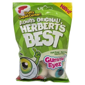 Herbert's Best Gummi Eyez featuring gummi eyeballs with a fruity liquid center.