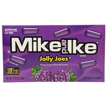 Mike and Ike Jolly Joes are grape flavored chewy candies.