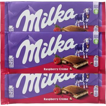Milka Raspberry Creme chocolate bar