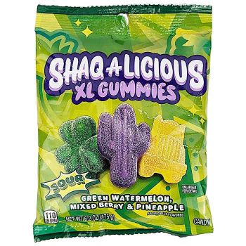Shaq-A-Licious XL Gummies Sour: Green Watermelon, Mixed Berry & Pineapple