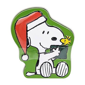 Peanuts "Christmas is Giving" Santa Snoopy Tin with Sour Green Apple Candy