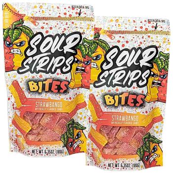 Sour Strips Bites Strawbango
