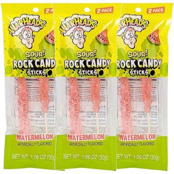 Warheads Sour! Rock Candy Sticks: Watermelon